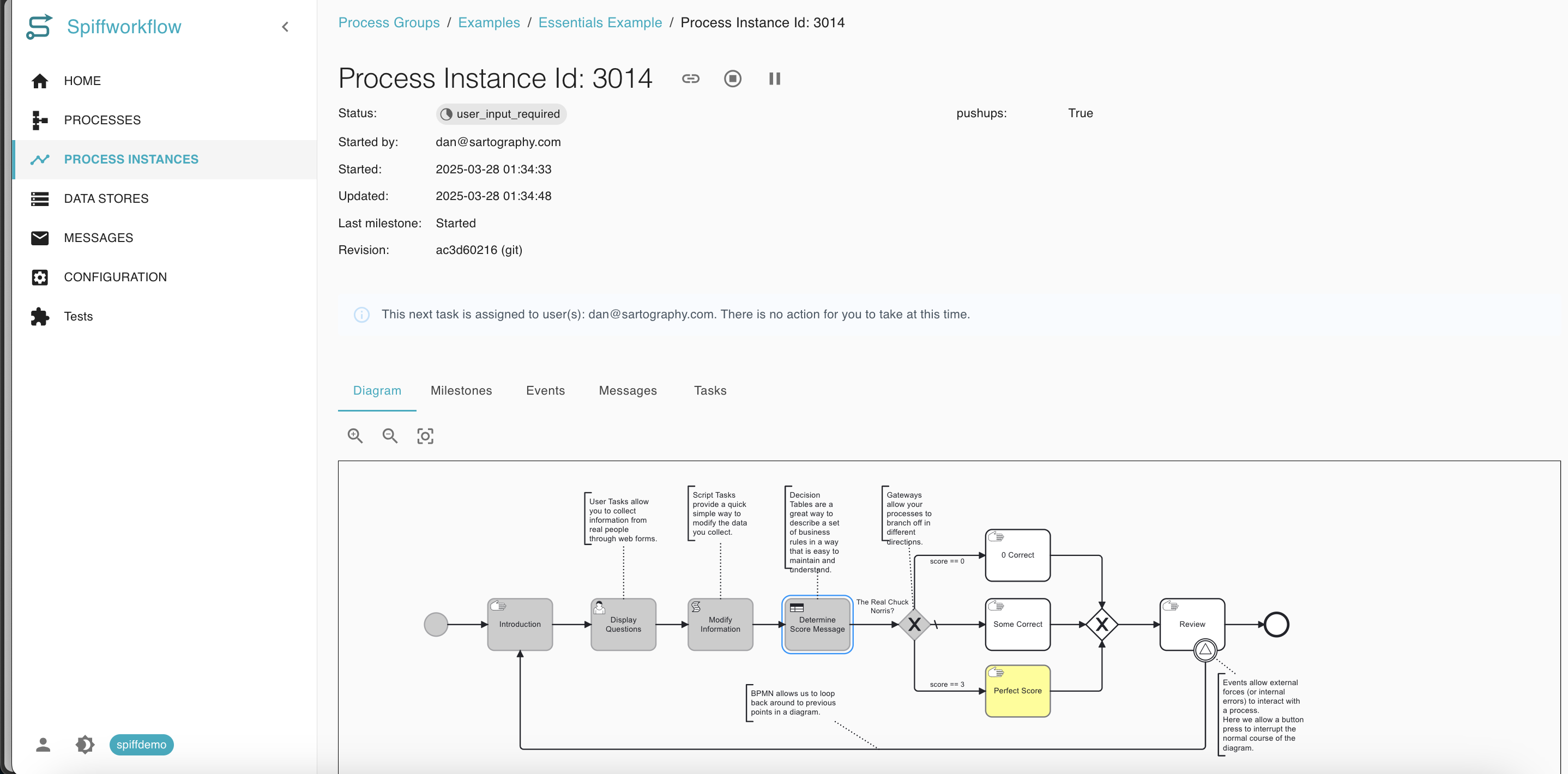 Access process instance